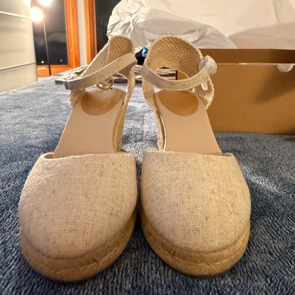 J. Crew Factory Ankle-strap espadrille wedges Size 10 - Picture 12 of 17